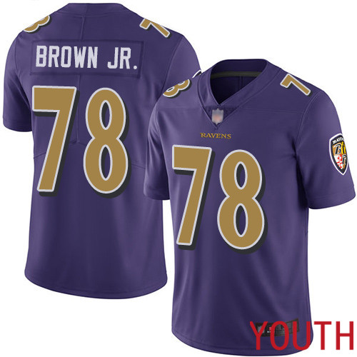 Baltimore Ravens Limited Purple Youth Orlando Brown Jr. Jersey NFL Football #78 Rush Vapor Untouchable